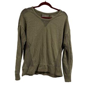 Athleta Cruise‎ Long Sleeve Mesh Panels Sweatshirt Olive Green Size L